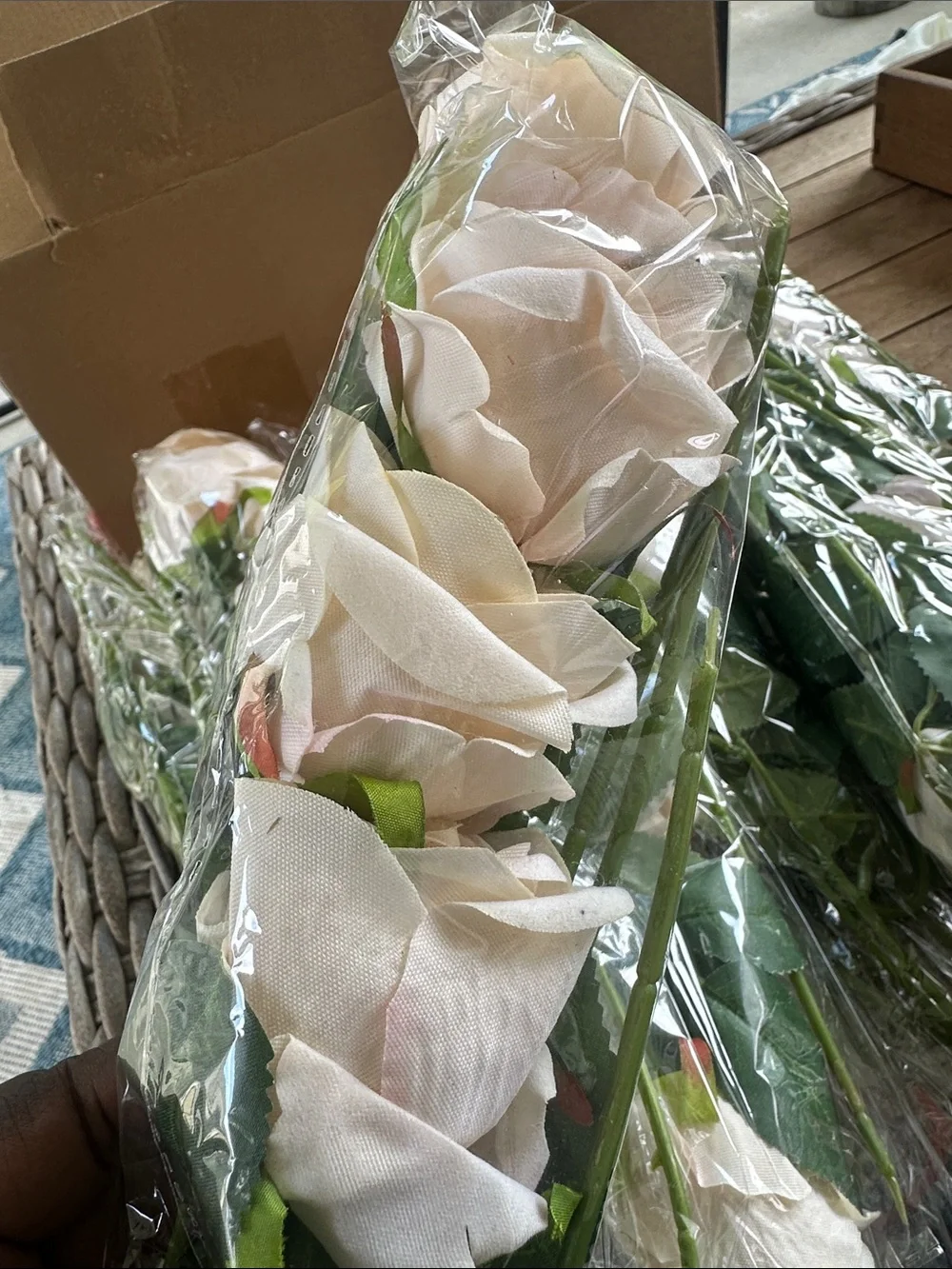 Artificial Rose Stems 11 Packaged  (Pale Pink)